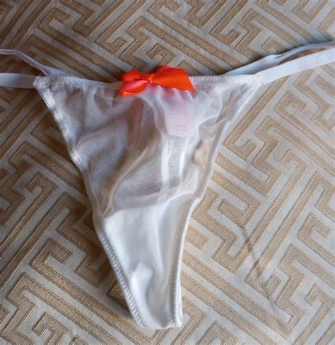 Vintage Victorias Secret String Bikini Mesh Thong Sz Gem