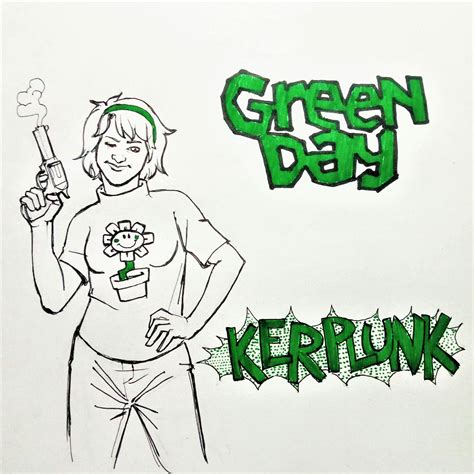 I recreated the Kerplunk! album cover with pen and marker. : r/greenday