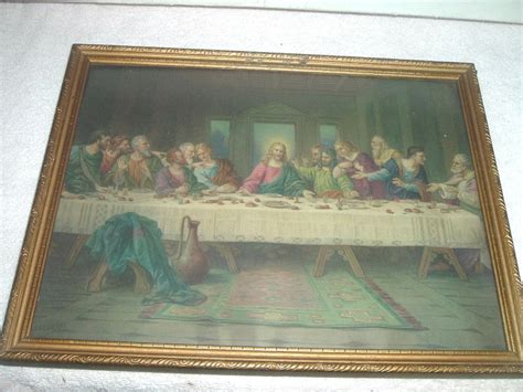 Antique Brunozetti Last Supper Litho With Glass And By Mrjerry