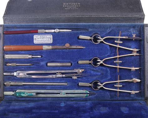 Antique 1940s Drafting Set Dietzgen Commander Drafting Set German