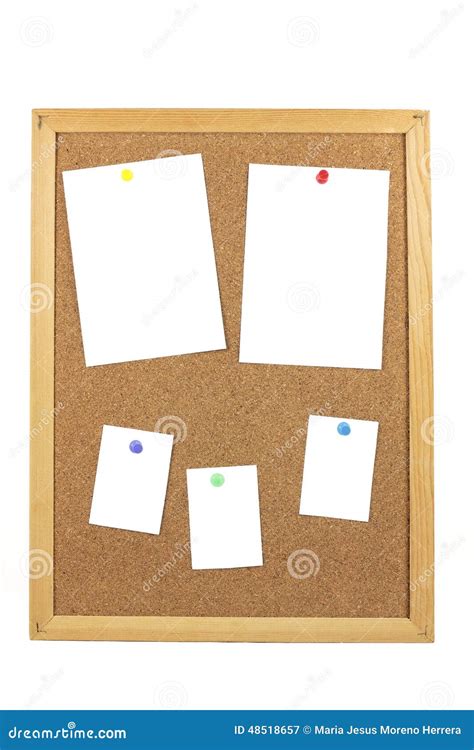 Cork Board With Blank Paper Notes Stock Image Image Of Blank