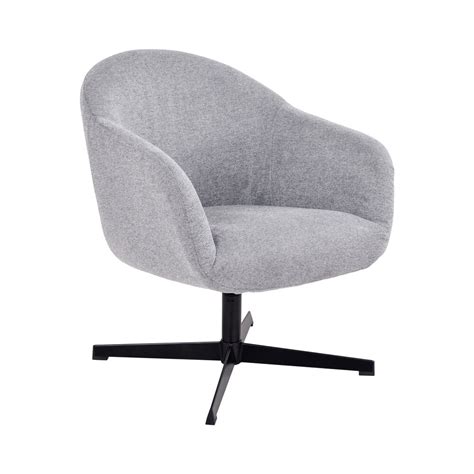 Fauteuil Pivotant X X Cm En Tissu Gris Maison Et Styles