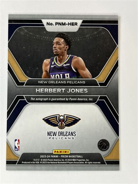 2023 24 Panini Prizm Herbert Jones Penmanship Autograph PNM HER