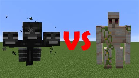 Wither Vs Iron Golem In Minecraft Youtube