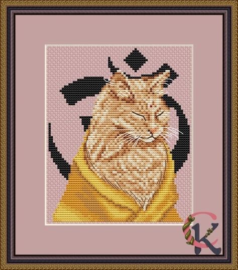 Cat Zen Cross Stitch Pattern Code SKo 018 Sophia Komkova Buy Online