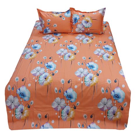 Hometex Popy Orange Bed Sheet Vibrant And Stylish Bedding