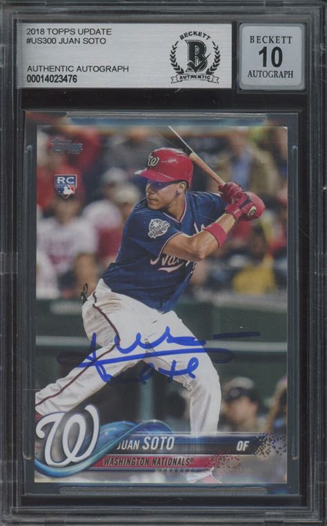 Topps Update Us Juan Soto Autograph Rc Rookie Bas Bgs Beckett