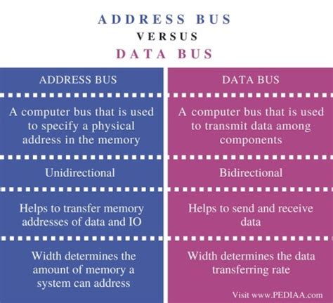 Difference Between Address Bus and Data Bus - Pediaa.Com