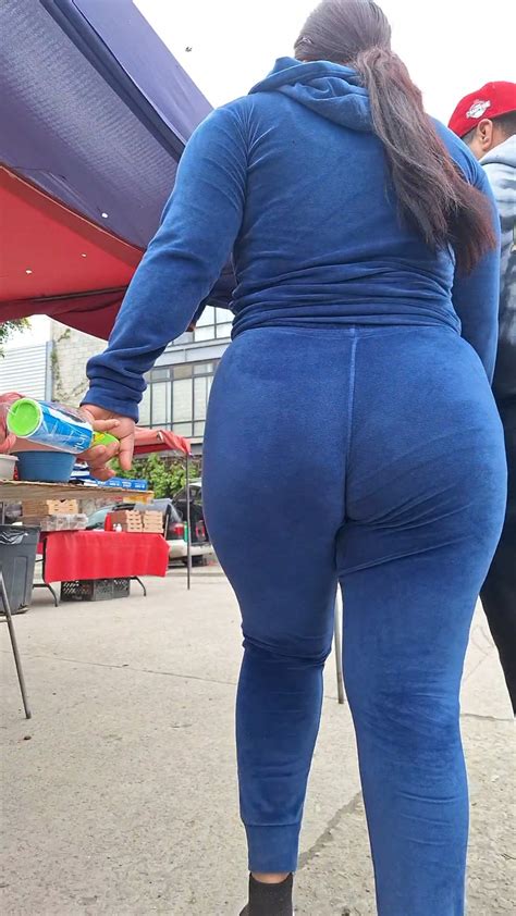 Hungry Chubby Latina Camel Toe In All Blue Pans Hard VPL Oc Spandex Leggings Yoga Pants