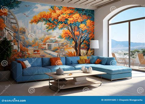 Company Living Room Of Provencal Style Bold Wall Murals Ai Generated