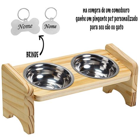 Comedouro Elevado Pet Pote Inox Gatos E Cachorros Shopee Brasil