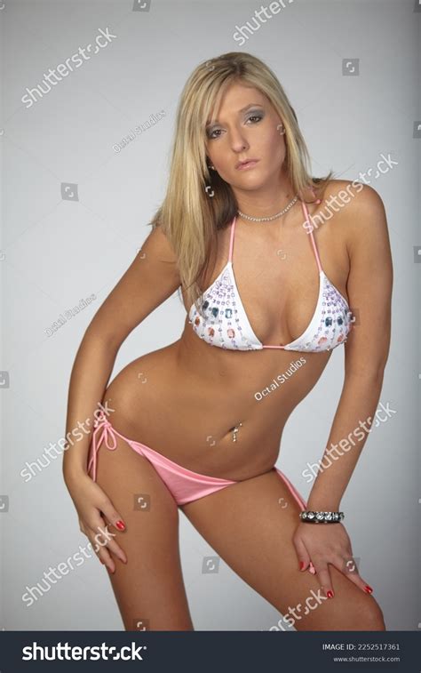 Portrait Attractive Blonde Woman Wearing Bikini Stock Photo 2252517361 Shutterstock