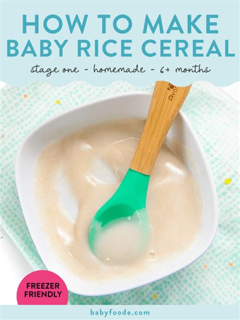 How to Make Baby Rice Cereal (Freezer-Friendly!) | Baby Foode