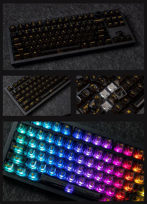 Keychron OSA Profile ABS Transparent Full Set Keycaps Black KP TRA