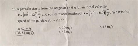 Solved A Particle Starts From The Origin At T0 With An