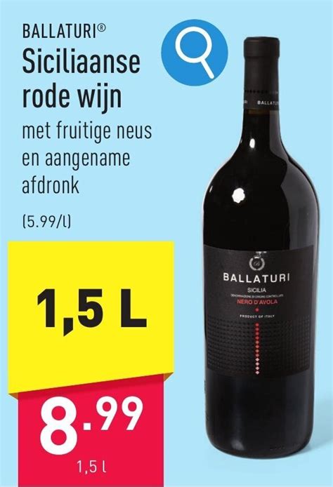 Ballaturi Siciliaanse Rode Wijn L Promotie Bij Aldi