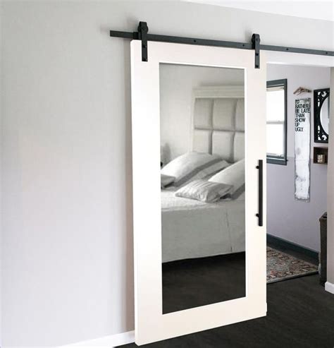 Mirrored MDF Sliding Barn Door With Mirror Insert WMD 0001 Etsy