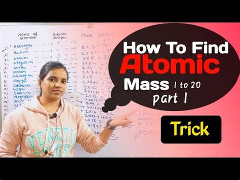 Trick How To Find Atomic Mass Of Element With To In Chemistry