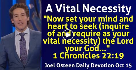 Joel Osteen Daily Devotion October-15-2018 - A Vital Necessity