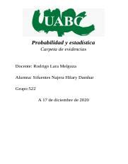 carpeta de evidencia docx Probabilidad y estadística Carpeta de