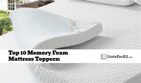 Best Memory Foam Mattress Toppers The Top 10 List