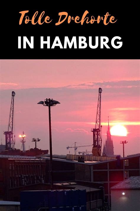 The Sun Is Setting In Hamburg Germany With Text Overlay That Reads