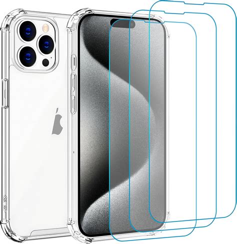 Whioltl Custodia Per IPhone 15 Pro Max Con 3 Pellicole Protettive Per