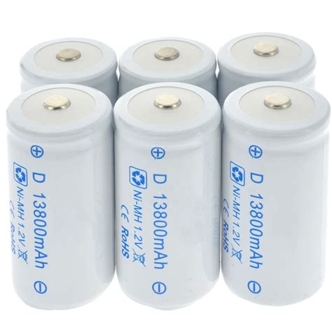 1 8pcs D Size Battery D Type 13800mAh 1.2V Ni MH Rechargeable Batteries-in Rechargeable ...