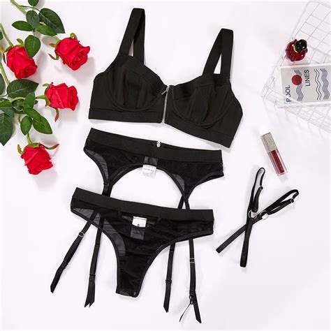 Sexy See Through Lingerie Women Underwear Set Bra Set String