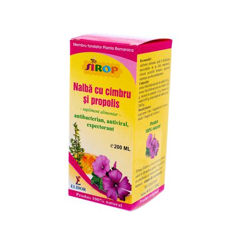 Sirop Nalba Cimbru Si Propolis Ml Elidor Producator Suplimente