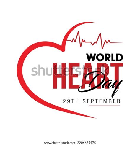 World Heart Day Red Heart Design Stock Vector Royalty Free 2206665475