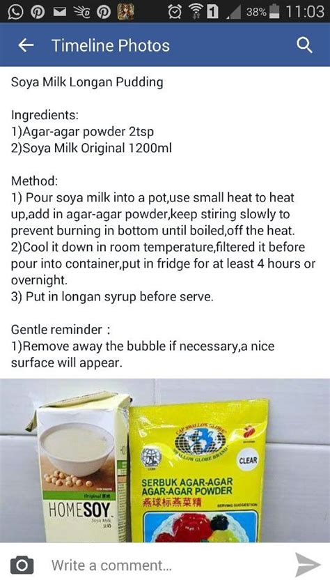 Soya Milk Pudding With Longan Pudding Ingredients Longan Easy Meals