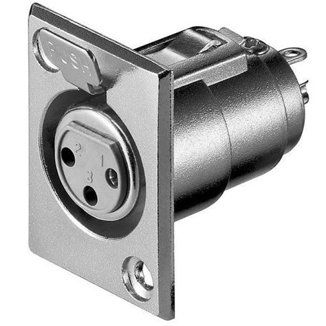 Conector Chasis Microfono XLR 3 Pin Hembra Gris