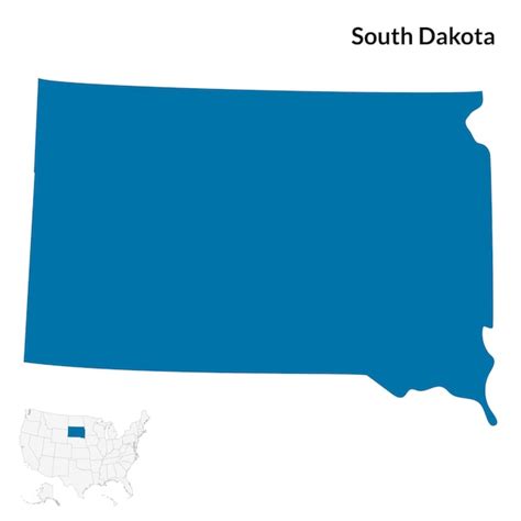 Premium Vector South Dakota Map Usa Map