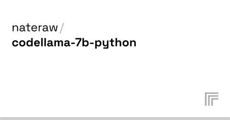 Nateraw Codellama 7b Python Run With An API On Replicate