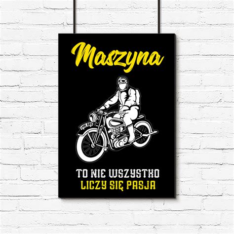 Typograficzny Plakat Z Motywem Motocykla Dekoracja Salonu