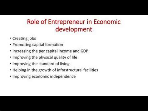 ENTREPRENEURSHIP DEVELOPMENT ROLE OF ENTREPRENEUR IN ECONOMIC