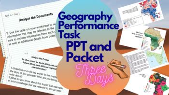 Performance Task For The Geography Units In Pre Ap World History And