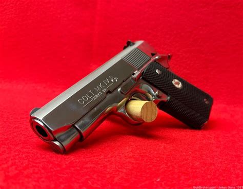 Colt Officers Mk Iv 45 Acp Pistol In Box Unfired Bright Stainless 1995 Semi Auto Pistols At