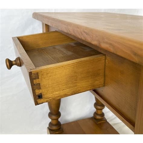 Rustic Solid Wood Console Table With Drawer and Lower Shelf | Chairish