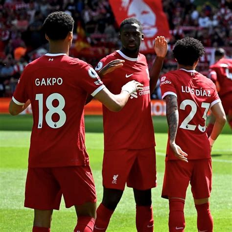 Liverpool 23 24 Home Kit Released On Pitch Debut New Green Keeper