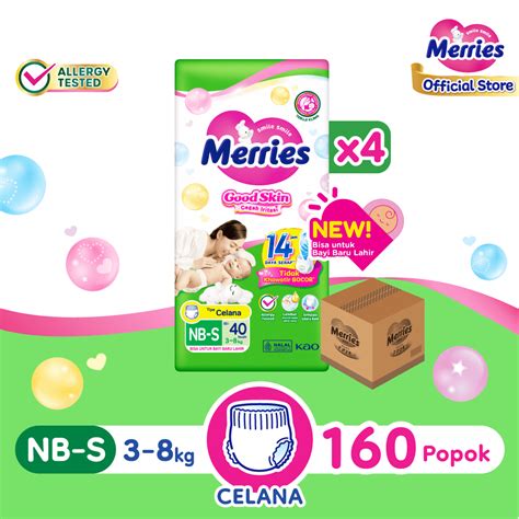 Jual Merries Good Skin Pants Popok Bayi NB S 3 8kg Isi 40 Buah