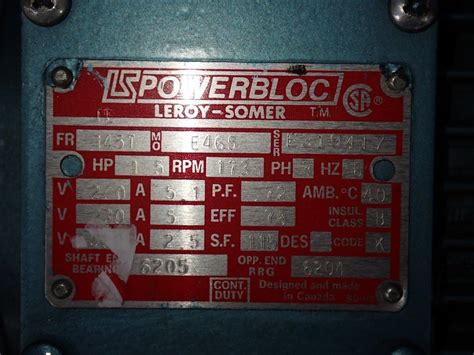 Used Leroy Somer Motor Hgr Industrial Surplus