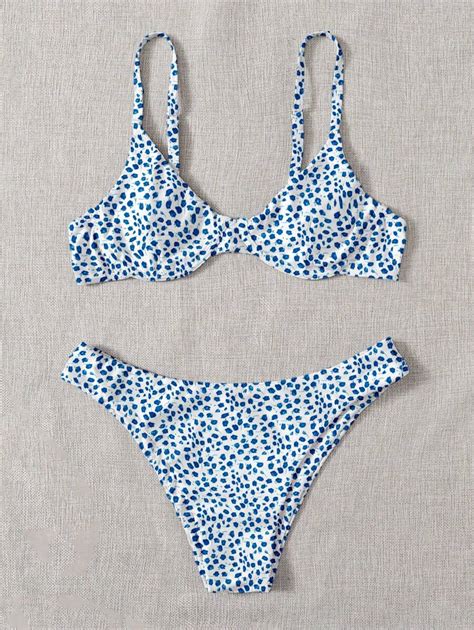 SHEIN Swim Mod Summer Beach Ditsy Floral Print Underwire Bikini Set Matching Set for Sale ...