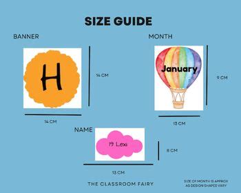Customisable Birthday Wall Chart Hot Air Balloons TPT