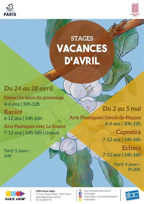 Vacances D Avril Stages Enfants