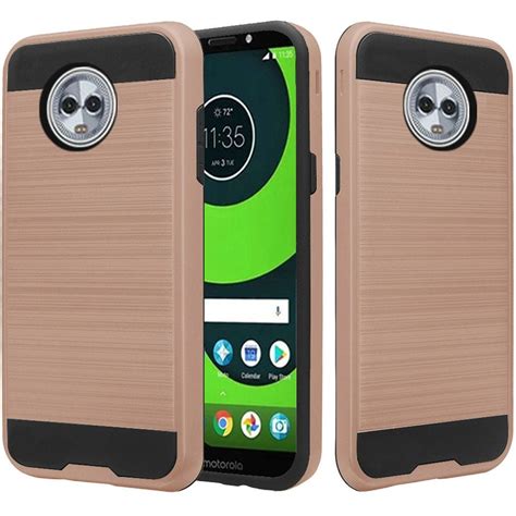 GSA Metallic Brushed Hybrid Case For Motorola Moto G6 Plus Rose Gold