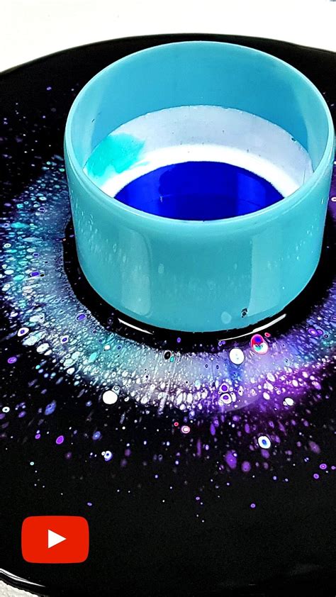 Galaxy Pour Acrylic Pouring With Beautiful Cells No Silicone Used