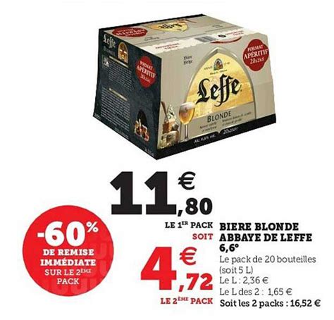 Offre Bière Blonde Abbaye De Leffe 6 6 chez Super U