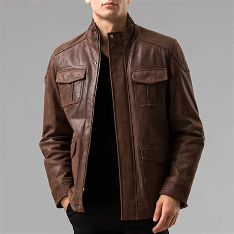 Aliexpress Buy S Xl Men S Genuine Leather Jacket Pigskin Real